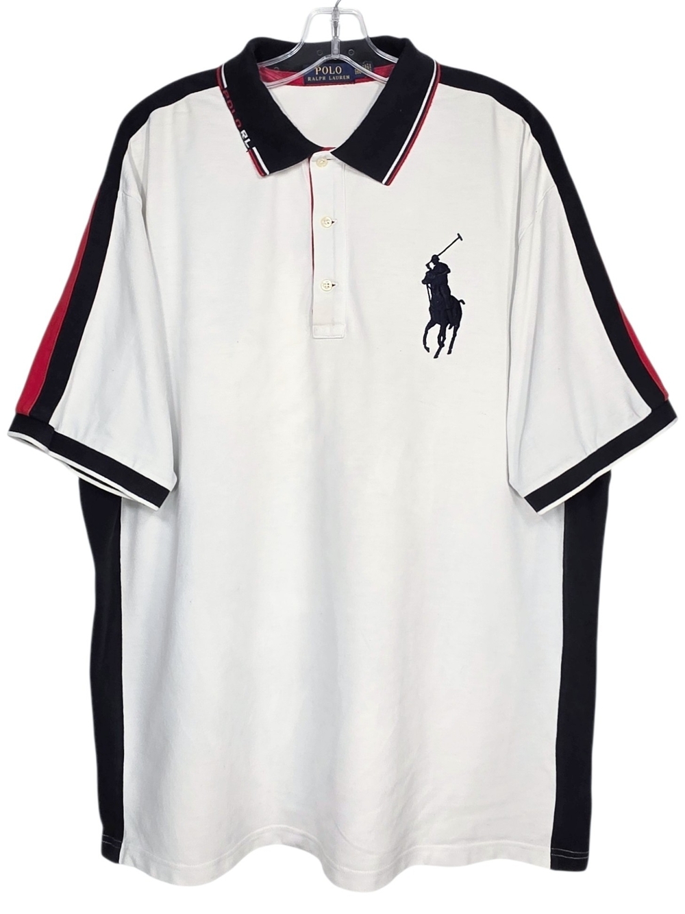 Polo Ralph Lauren Big Pony Polo Shirt 2XB White Navy Red Golf Rugby Logo